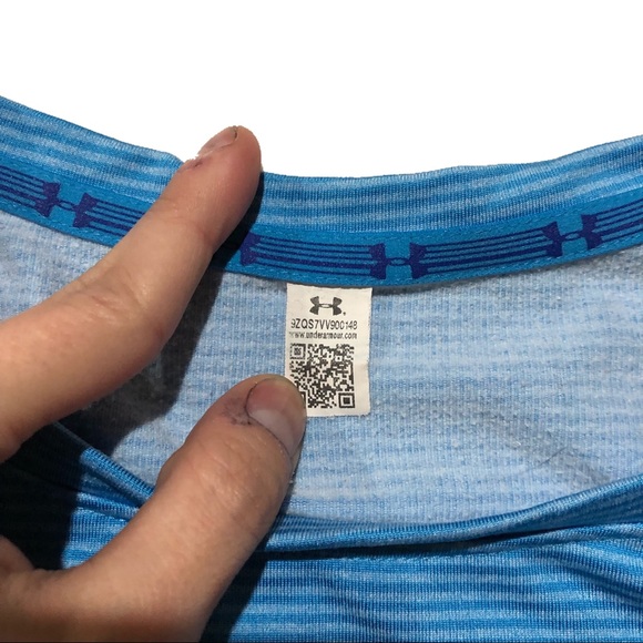 UA ColdGear CozyZip Crew Microstripe Blue - Picture 6 of 9